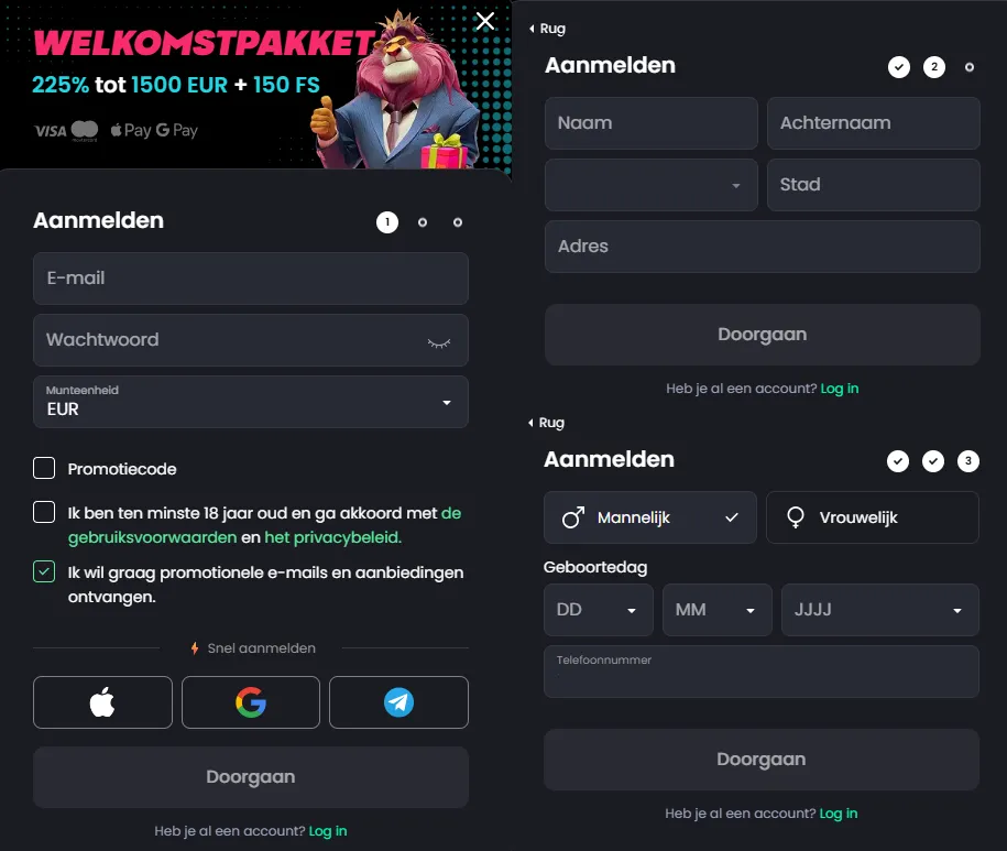 Registratie en inloggen bij Tip Top